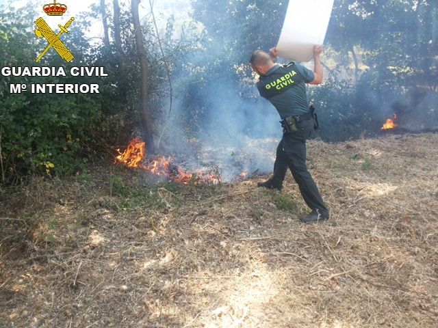La Guardia Civil evita la propagación de un incendio en Almonaster