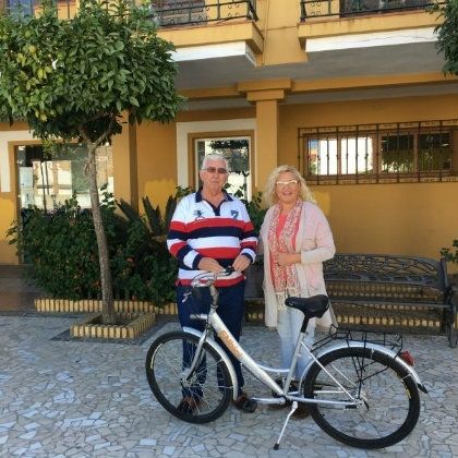 Primeros usuarios de las Bicicletas para la Salud en Aljaraque