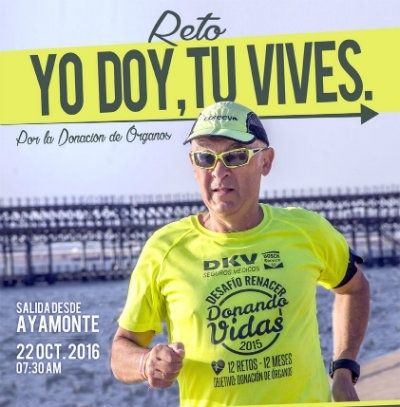 El atleta y celador onubense Rodrigo Ruiz afronta su tercer reto para promover la donación de órganos