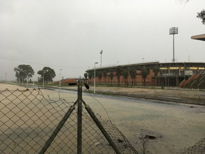 Así están los alrededores del estadio Nuevo Colombino