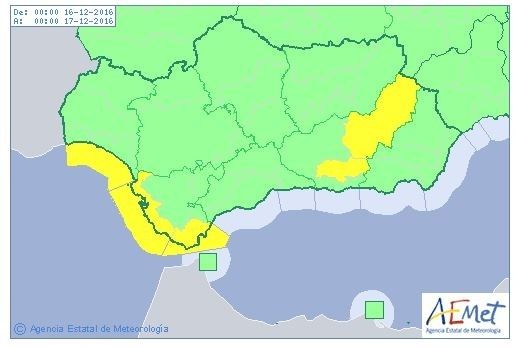 Aviso amarillo por fenómenos costeros
