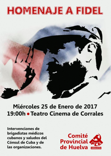 PCA Huelva organiza un acto de homenaje a Fidel Castro en Corrales