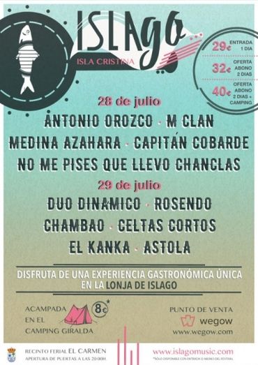 MClan, Rosendo, Chambao o Celtas Cortos completan el cartel del IslaGo! Music Festival