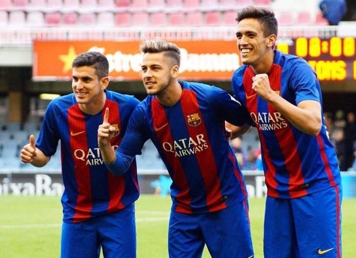 Los tres onubenses del Barcelona B logran el título de campeones de su grupo