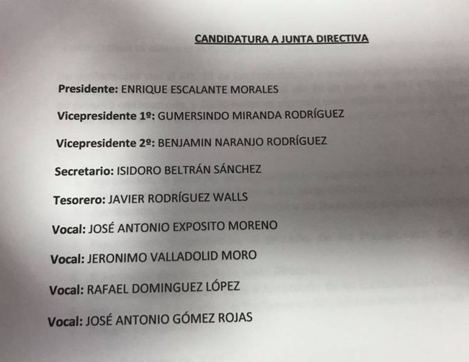 Enrique Escalante suple a Juan Manuel Rodríguez como presidente del Enrique Benítez