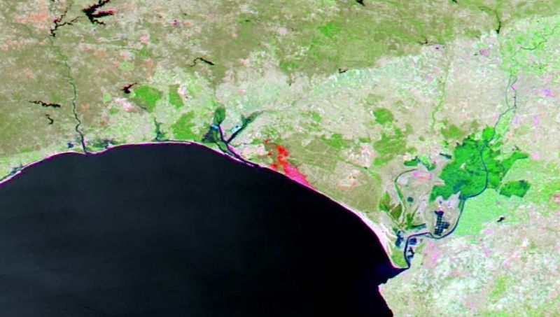 La huella del fuego, desde el espacio