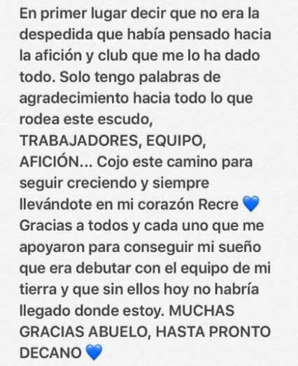 José Alonso: 'Cojo este camino para seguir creciendo y siempre llevaré al Recre en mi corazón'