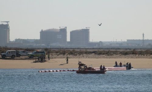 Simulacro de la Marina Mercante y Salvamento Marítimo en las playas de Punta Umbría y Mazagón