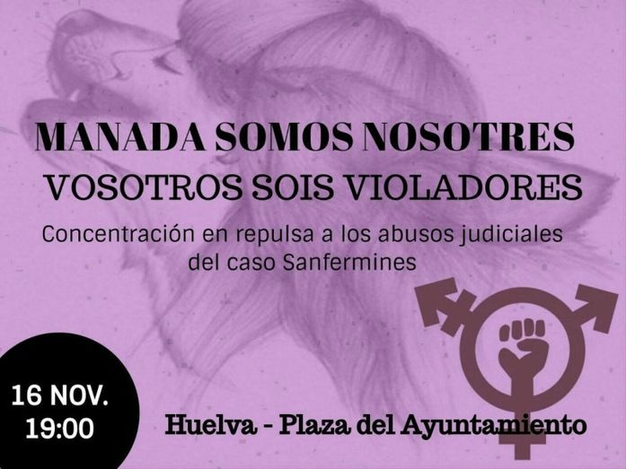 ‘Manada somos nosotres’, la concentración contra el tratamiento a la víctima de la violación de Sanfermines