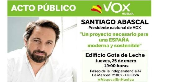 El presidente nacional de VOX estará en la Gota de Leche el 25 de enero