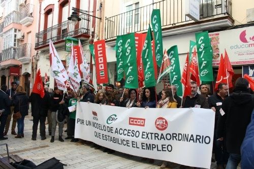 CSIF, CCOO, UGT y Ustea salen a la calle 'por la estabilización y mejora del empleo público docente en Andalucía'