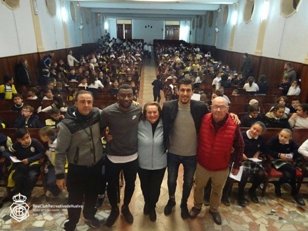 Visita de Diego Jiménez y Traoré al Colegio Diocesano