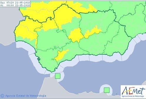 La Aemet prevé activar este lunes el aviso amarillo por tormentas en Aracena
