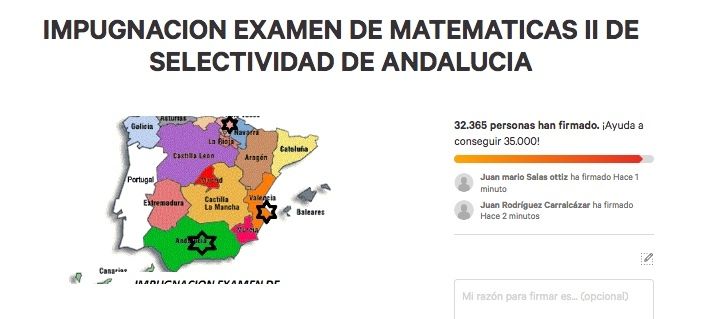 Una petición en Change.org para que se anule el examen de Matemáticas de Selectividad suma ya más de 32.000 firmas