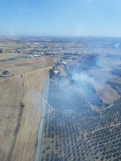 Extinguen un incendio agrícola en Gibraleón