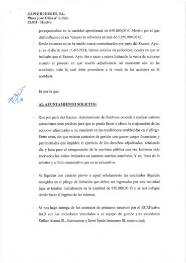 Zephir Homes asegura que es 'falso y erróneo' que haya desistido de comprar las acciones del Recre y espera que le den una nueva fecha para firmar