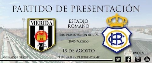 El Recre, invitado por el Mérida el 15 de agosto a su partido de presentación