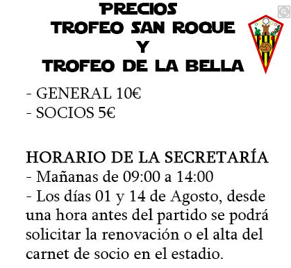 Entradas a 5 y 10 euros para el San Roque-Recreativo