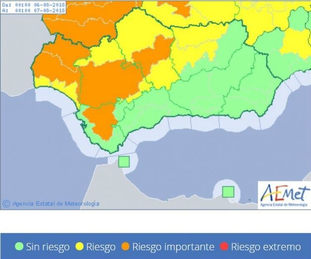 Huelva afronta este lunes todavía en alerta por altas temperaturas