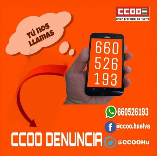 CCOO habilita una línea móvil con WhatsApp para recibir denuncias de abusos laborales