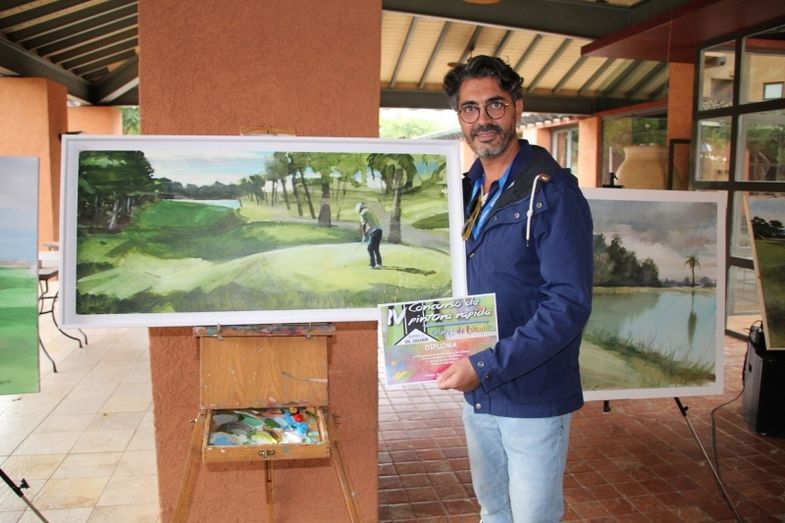 El ayamontino Juan Galán se alza con el primer premio en el Concurso de Pintura Rápida 'Colores de Islantilla'