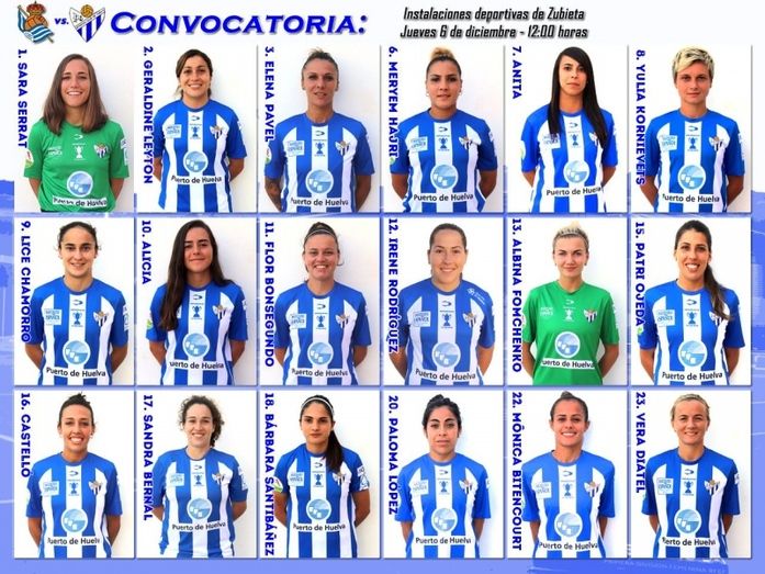 El Sporting Huelva recupera a Alicia e Irene y pierde por sanción a Cinta Rodríguez para visitar a la Real Sociedad