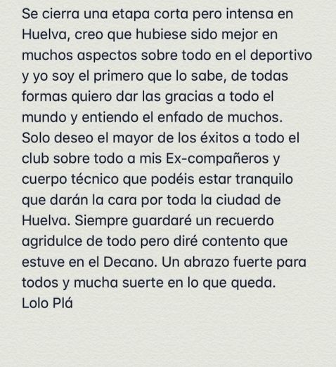 Lolo Plá se sincera en su adiós del Recre: 'Entiendo el enfado de muchos'