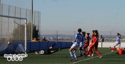 Sufrido pero vital triunfo ante el Sevilla de un Sporting Huelva que sigue enchufado (2-1)
