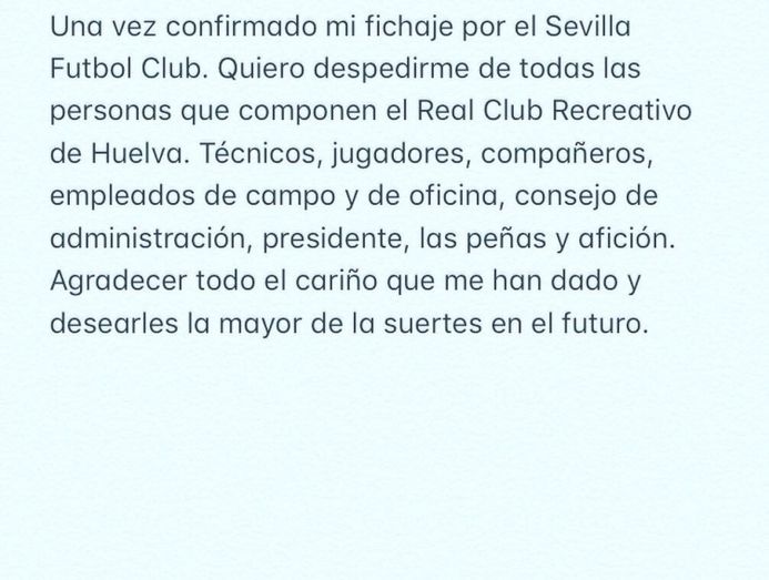 Diego Vargas se despide agradecido al Recre y señalando que 'ahora toca trabajar duro para conseguir los objetivos con el Sevilla'