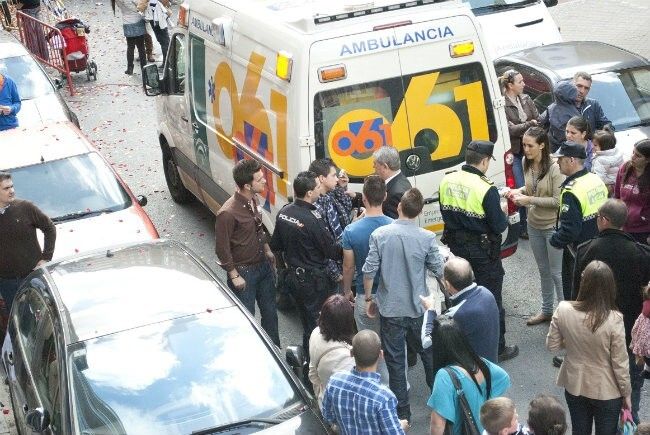 Varios heridos por varillas de cohetes en la procesión de la Victoria