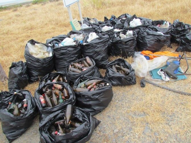 Ecologistas en Acción realiza una recogida simbólica de basura en Marismas del Odiel