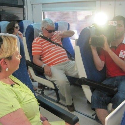 La televisión de Castilla y León en el tren Huelva-Zafra