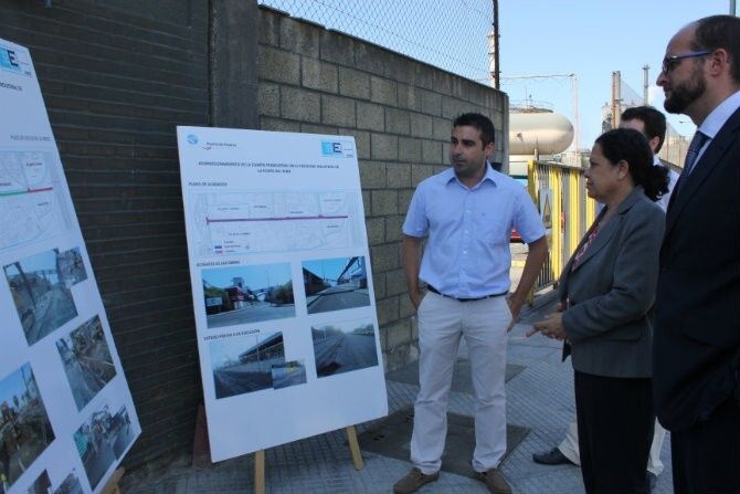 El Puerto de Huelva emplea material reciclado en la mejora del firme de la Punta del Sebo