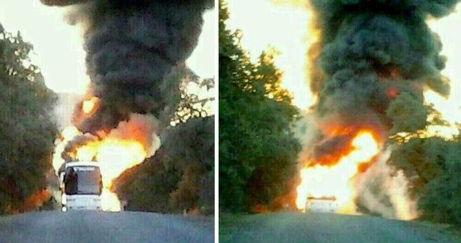 45 niños salen ilesos del incendio del autobús que les llevaba al instituto