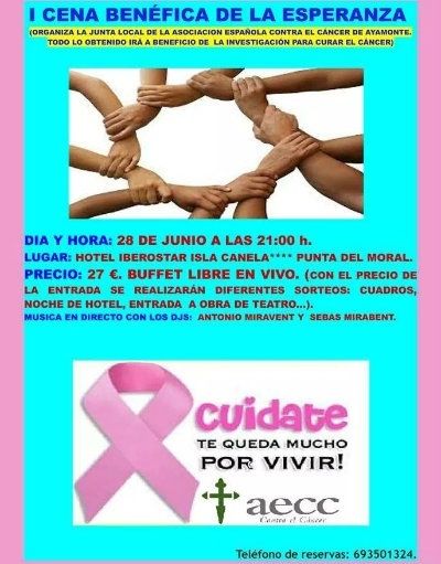 Cena a beneficio de la investigación contra el cáncer en Ayamonte