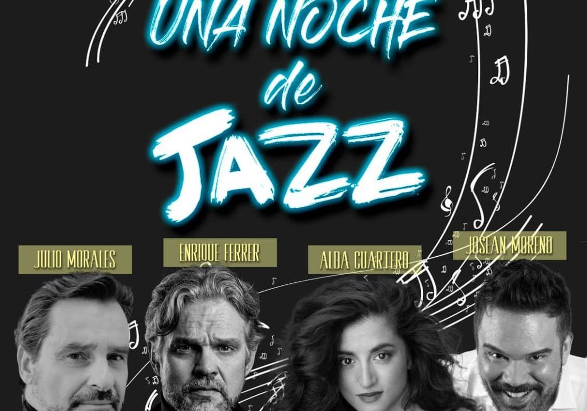 Cartel de la noche de jazz a cargo de la Banda Sinfónica del Liceo de Moguer