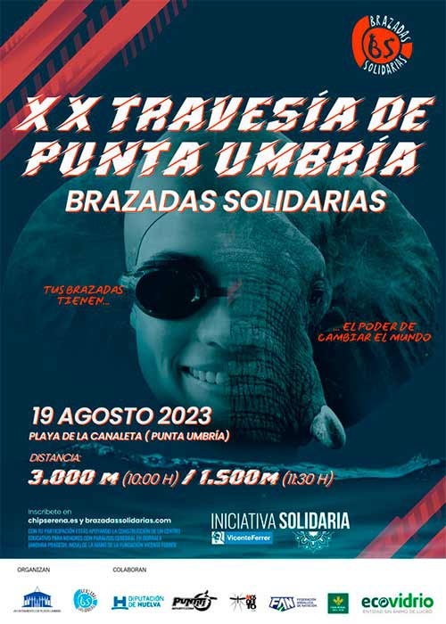 La Travesía a nado benéfica de Punta Umbría cumple este sábado su vigésimo aniversario