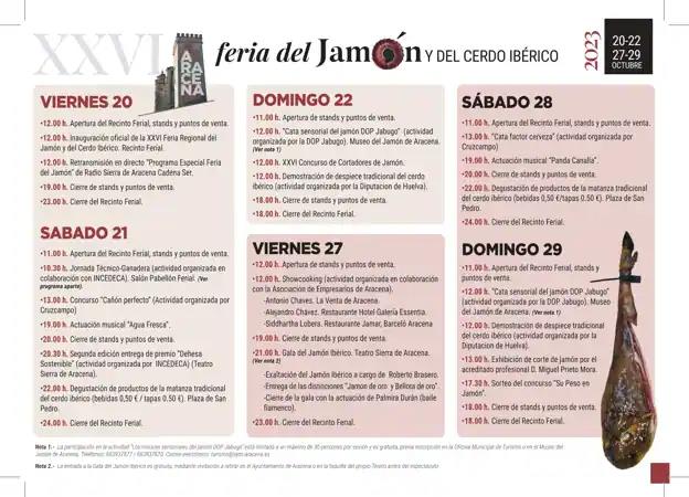 Feria del Jamón Aracena 2023: fechas, cuándo termina, horarios, programación y actividades