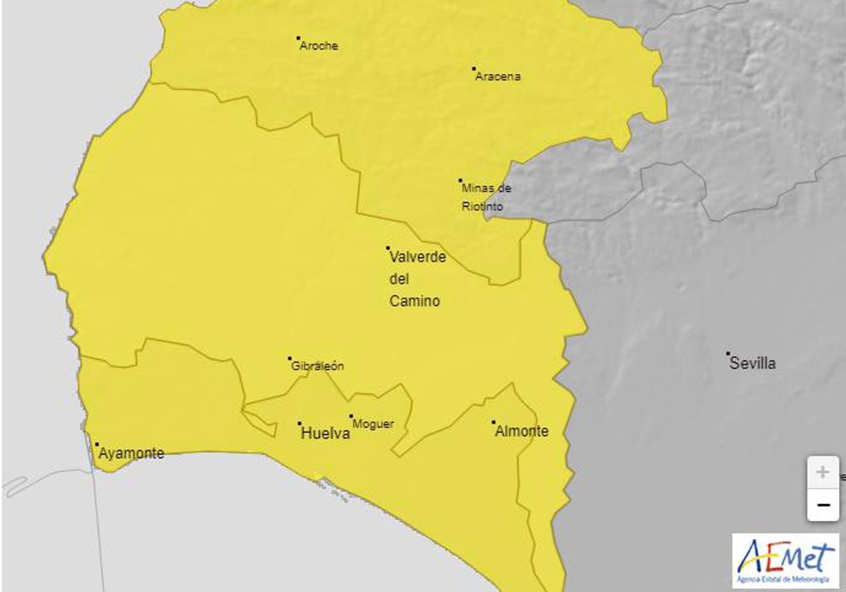 El tiempo en Huelva: un nuevo domingo de aviso por lluvias en la provincia