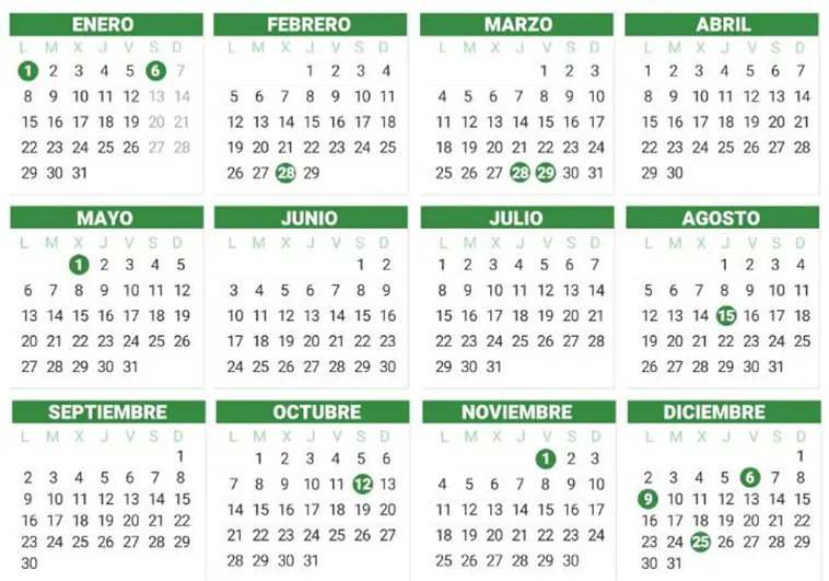 Calendario Laboral De 2024 Estos Son Los 14 Festivos Obligatorios Que Tendrá Huelva El Año Que 2939