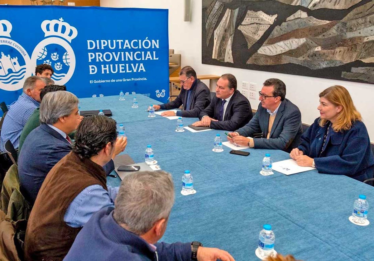Reunión entre el presidente de la Diputación y los agricultores de la Plataforma de los Regadíos del Condado