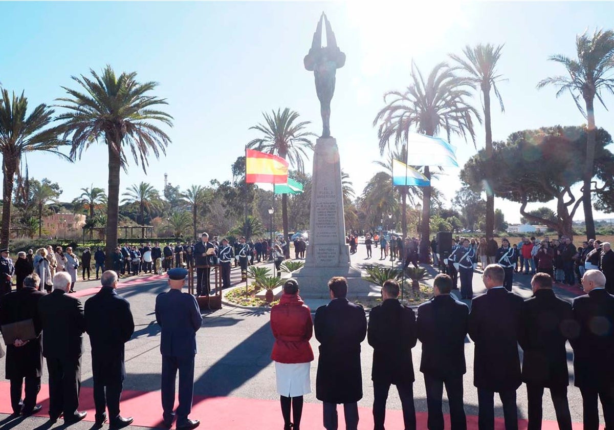 Acto de celebración del vuelo del hidroavión 'Plus Ultra' en La Rábida en una imagen de archivo