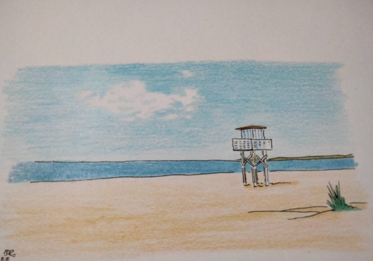Dibujo de la playa de Isla Cristina
