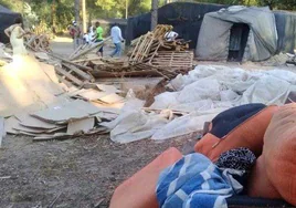 Cruz Roja cifra en 37 las chabolas afectadas por el incendio de Lucena