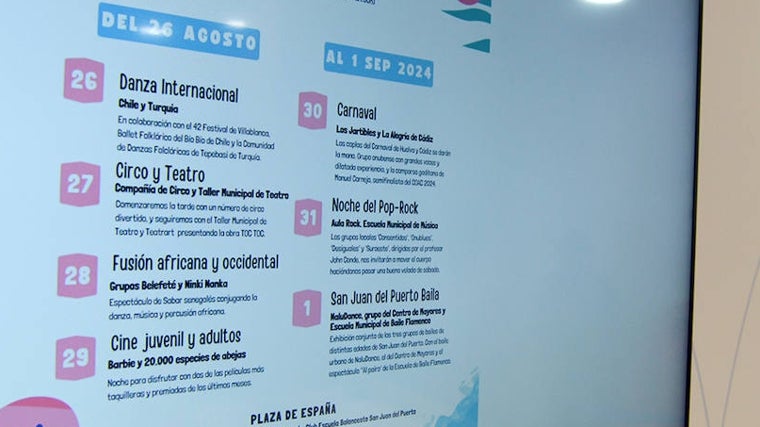 Detalle de la programación de la Semana Cultural en San Juan del Puerto
