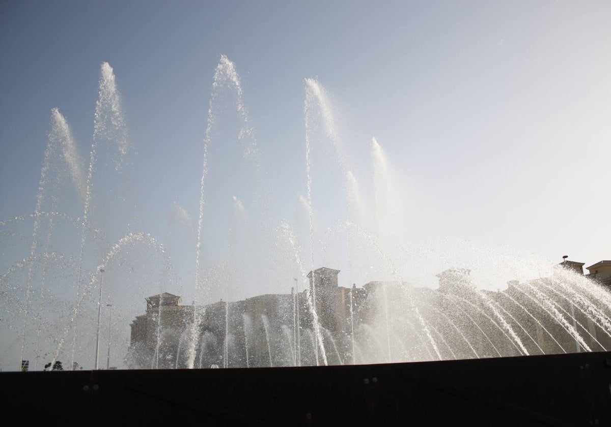 La fuente que hay en la rotonda de entrada a Punta Umbría