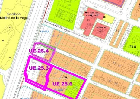 Imagen secundaria 1 - A subasta con grandes descuentos 28 fincas de suelo urbano en el barrio del Molino de Huelva