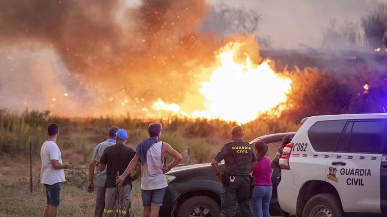 Incendio en Almonaster en agosto de 2020