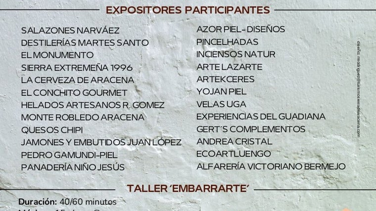 Productores de toda Andalucía participan en la XI Feria de Artesanía &#039;Sierra de Aracena&#039;