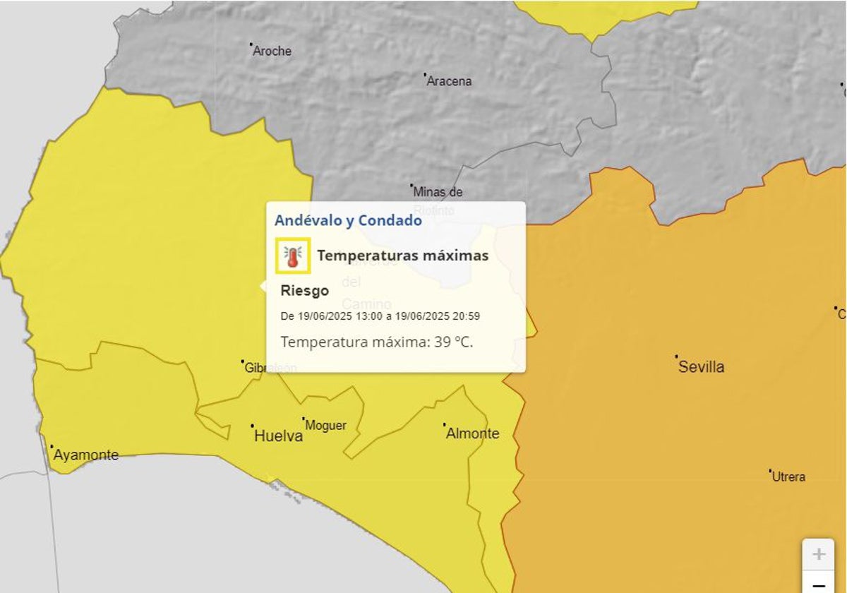 Mapa de avisos para este jueves